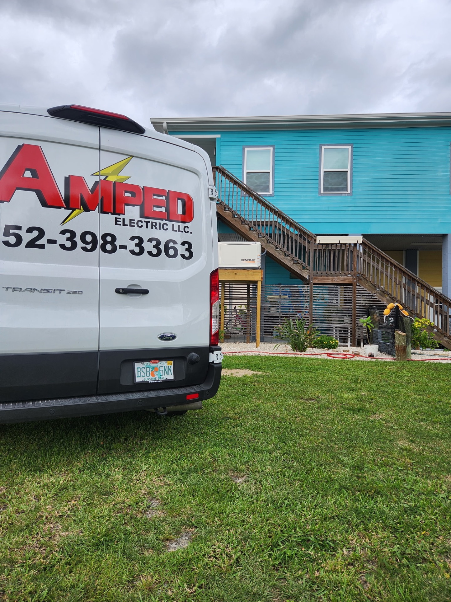 Amped Electric service van on the job in Hernando County
